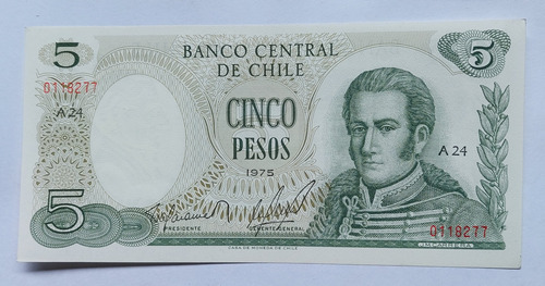 Billete De Cinco Pesos Año 1975