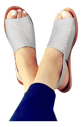 Sandalias Planas Con Punta Abierta Para Mujer, Zapatos De Pl
