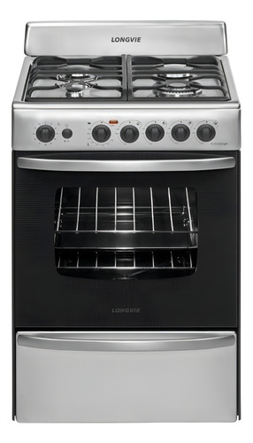 Cocina Longvie 19601x color acero inoxidable con puerta con visor