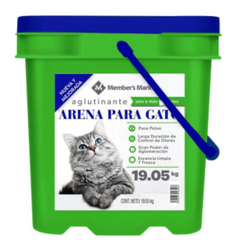  Arena Para Gato Aglitinante Cubeta 19 Kg Mm