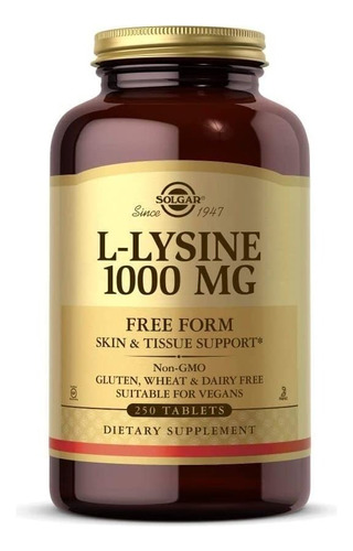 L-lisinasolgar L-lysine 1,000mg (250 Tabletas) Hecho En Usa