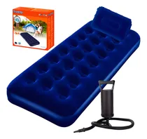 Comprar Colchón Inflable Bestway 1 Plaza Camping + Almohada - El Rey Color Azul