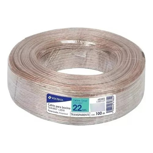 Cable Para Bocina, 22 Awg, Polarizado, 100 M Volteck 46265