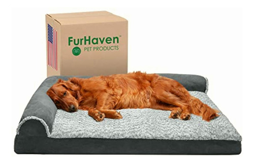 Furhaven Xl Memory Foam Dog Bed Two-tone Faux Fur & Suede L