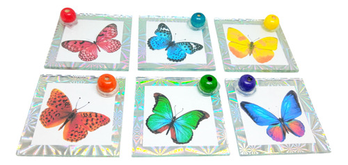 25 U Vidrio Mariposas Porta Sahumerios 5x5 X Mayor Souvenir