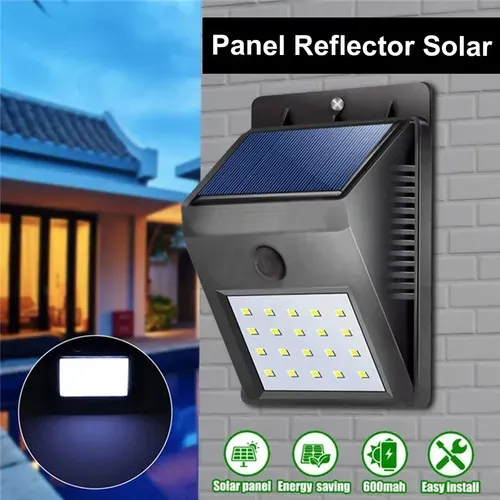 Luz Led Exteriores Recargable Energía Solar Sensor 20 Leds
