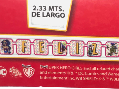 Letrero Banner Movil Super Hero Girls Dc Feliz Cumpleaños Gm