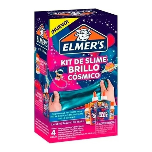 Imagen 2 de 3 de Kit Elmer`s Slime Brillo Cosmico Niños Regalo