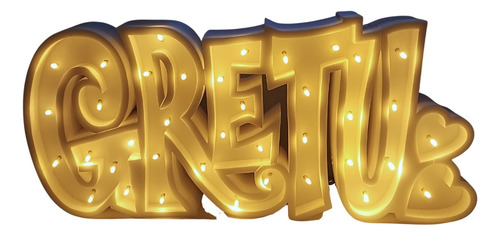 Nombre Con Luces Led X 20 Cm 6 A 9 Letras Tu Nombre Pintado
