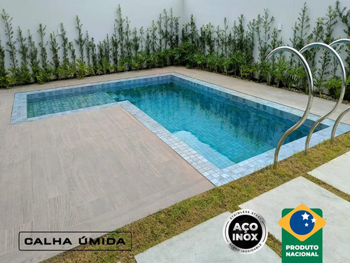 16 Ralos Grelha Linear Borda De Piscina 1 M X 12 Cm Em Inox