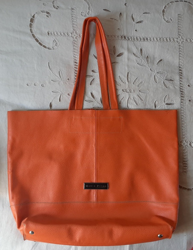 Cartera Naranja De Cuero 