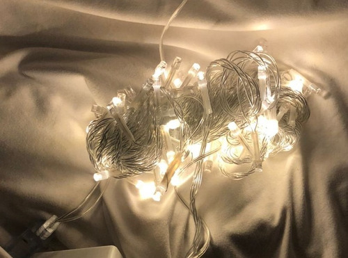 100 Luces De Navidad Blanco Cálido 10mt
