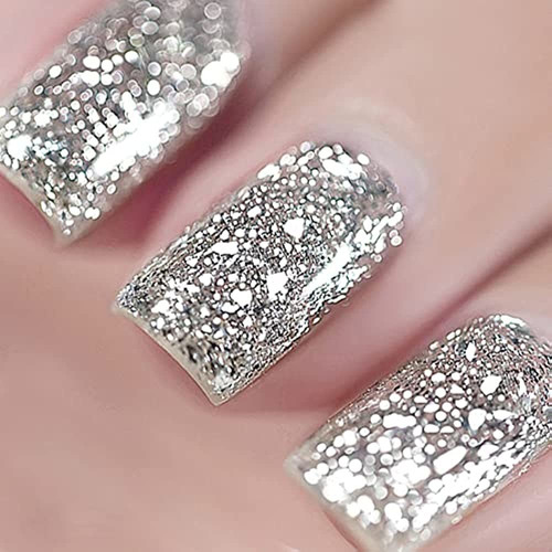 Esmalte De Uñas En Gel Vishine De 15 Ml, Brillo Plateado Bri