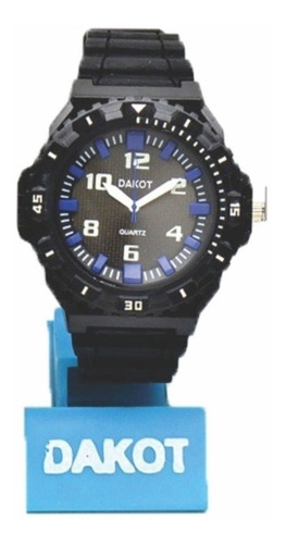 Reloj Pulsera Caballero Analogo Malla Goma 3atm Dakot