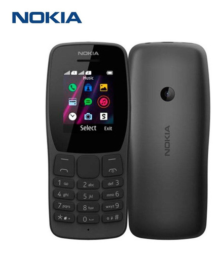 Imagen 1 de 3 de Celular Nokia 110 Ta-1319 Gsm 2g Dual Sim - Radio Fm - Negro
