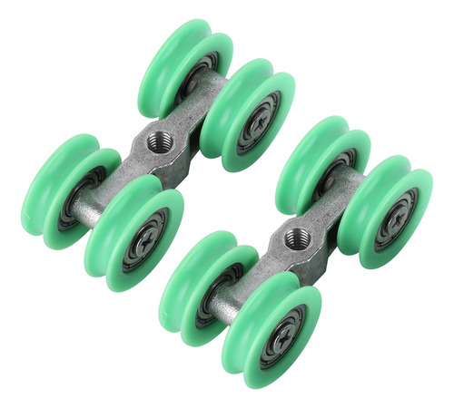 Herrajes Para Puertas Plegables, 2 Ruedas En Forma De U De A