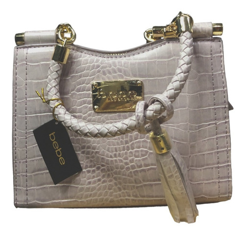 Bolsa Bebe Mod Natalie Mini Croc Shopper Crossbody Acabado De Los Herrajes Dorado Color Lavender Diseño De La Tela Vinyl