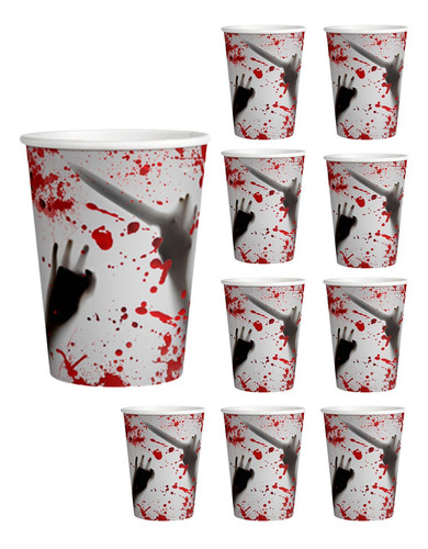 6 X 10 Vasos De Papel Desechables Para Fiestas De Halloween,