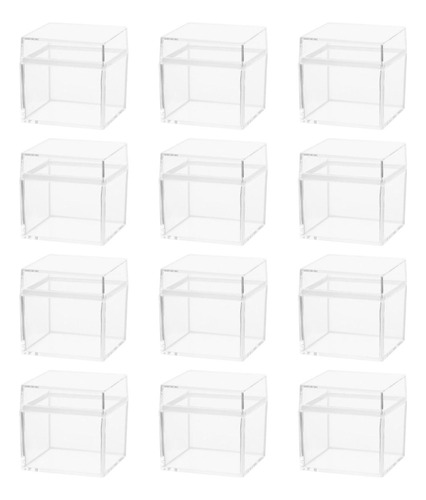 12 Cajas Cuadradas Transparentes Para Dulces, 5 Cm,