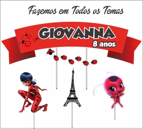 Topo de Bolo Ladybug