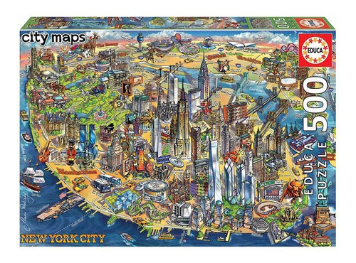 Rompecabeza Mapa Nueva York Empire Brooklyn 500 Pz Educa