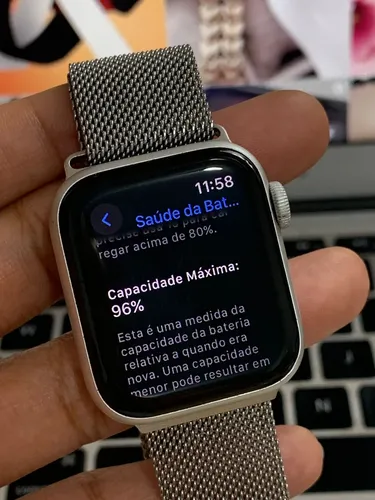 Apple Watch Se 40mm Gps + Lte Prata Bateria 96% + Garantia