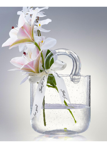  Florero De Cristal Elegante Y Versatil (transparente) 