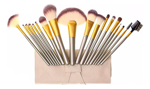 Set Para Maquillaje Profesionales 18 Brochas Con Estuche