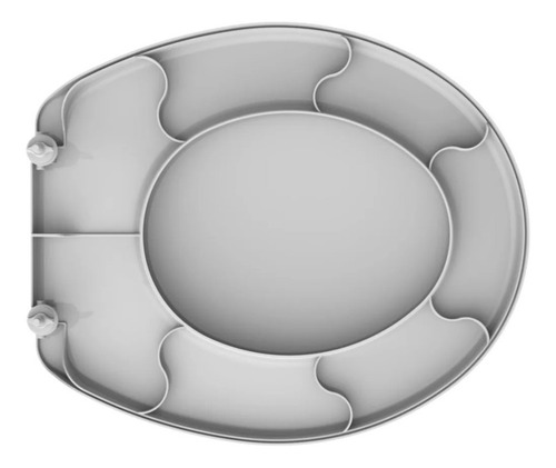 Imagem 3 de 6 de Assento Tampa Vaso Sanitário Universal Oval Cinza Prat Tupan