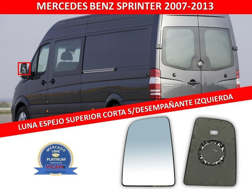 Luna Espejo Sup Corta Sprinter Mercedes Benz 07-13 Izquierda