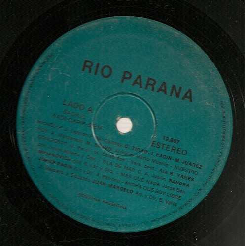 Vinilo Lp Rio Parana - Sin Tapa