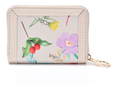 Imagen 2 de 10 de Billetera De Mujer Skora Floreada Con Caja Dama Maple Envio