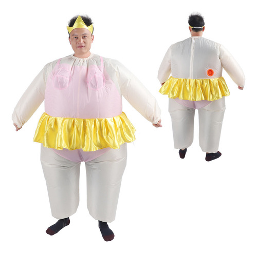 Disfraz De Bailarina Inflable Rosa Divertido, Ventilador De