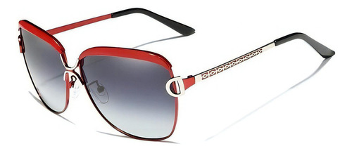 Óculos Feminino Sol Kingseven Lentes Polarizadas Cor Vermelho