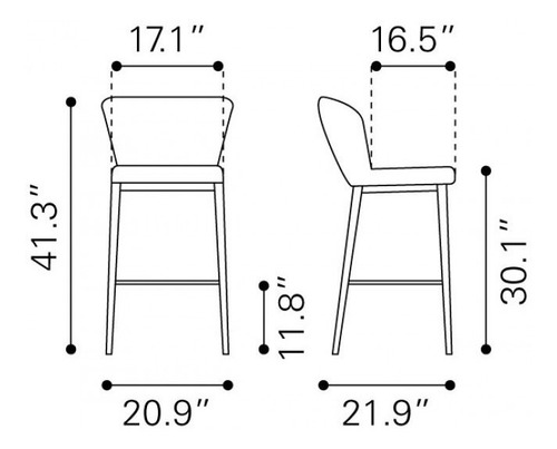 Imagen 5 de 8 de Banco De Bar Modelo Tolivere - Azul Këssa Muebles
