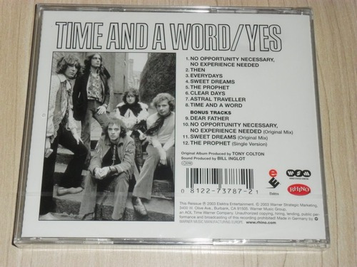 Cd Yes - Time And A World 1970 (Europeu Remaster + 4 bonos)