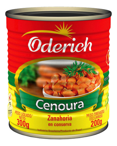 Cenoura Em Cubos Oderich 200 G - Kit 6 Unidades