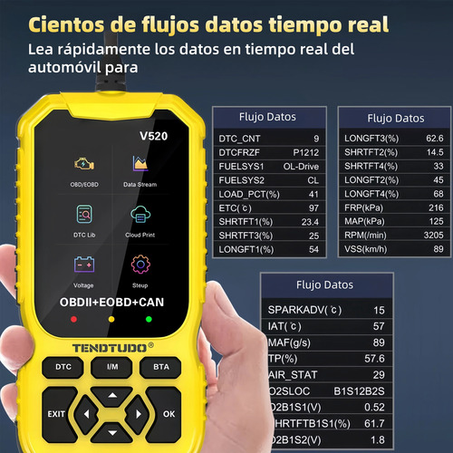 Scanner Diagnóstico Automotriz Obd2 V520 Multifuncional