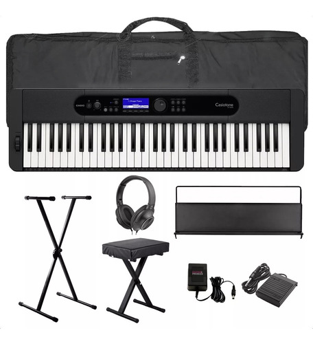 Teclado Casio Ct-s400 Funda Fuente Pie Pedal Banco Auricular