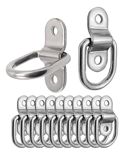 12x D-ring Tie Down Anchor, 1/4'' Stainless Steel Cargo...