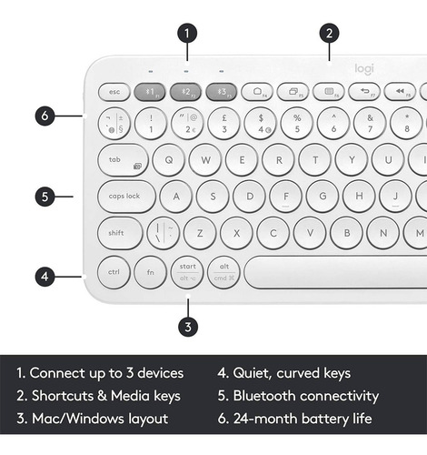 Imagen 10 de 10 de Teclado Bluetooth Logitech K380 Multidispositivo P/tv Tablet