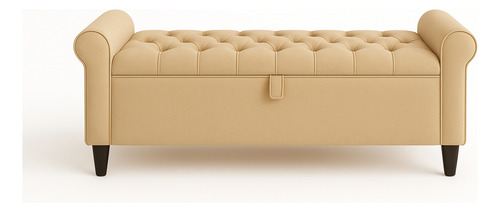 Baú Recamier Divã Paris 90cm Solteiro Com Capitonê - Lv