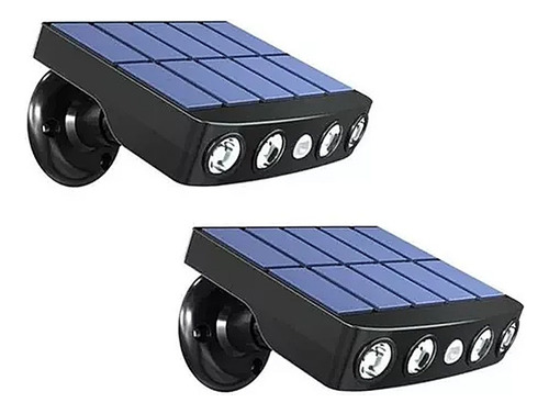 Pack 2 Foco Solar Led Jardin Pared Articulada Sensor Aplique