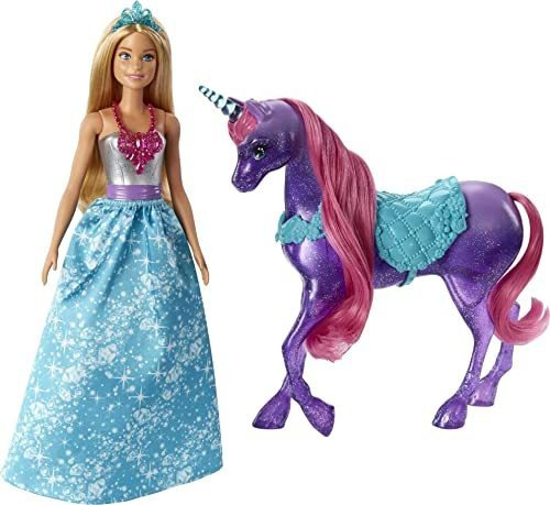 Barbie Dreamtopia Princesa Muñeca Y Unicornio Púrpura