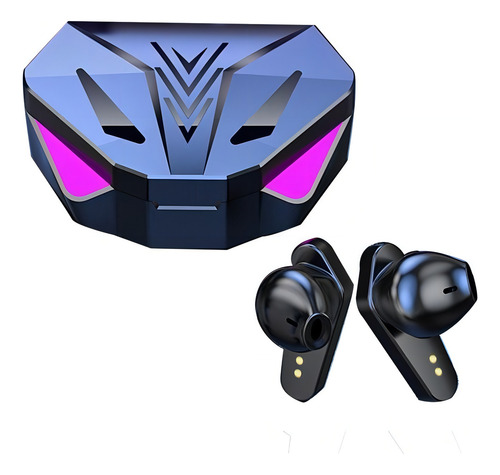 Fones De Ouvido Gamer X15 Sem Fio Bluetooth 5.0 X15 Headset Cor Preto Luz Lilás Preto
