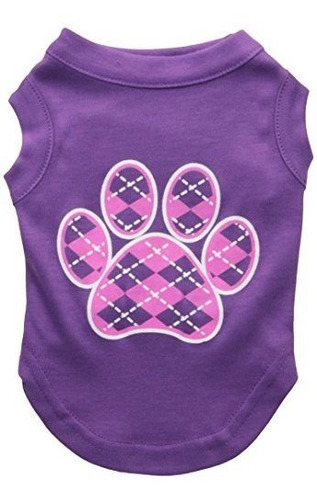 Ropa Gato - Mirage Pet Products Argyle Paw Pink Screen Print