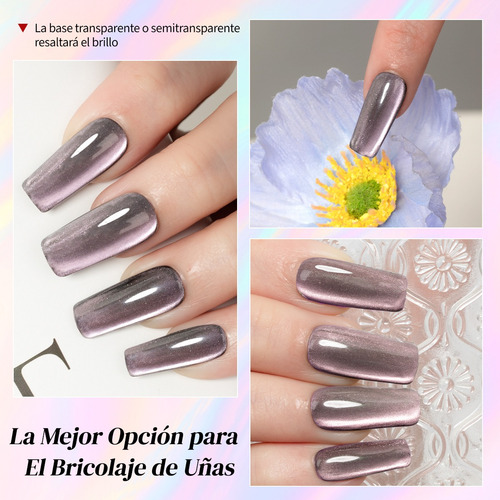 Polvo De Uñas Cromado De Ojo De Gato 3d Galaxia Cherimoya