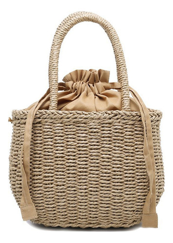 Bolso De Playa De Paja Tejida De Verano Para Mujer, Bolso Vi