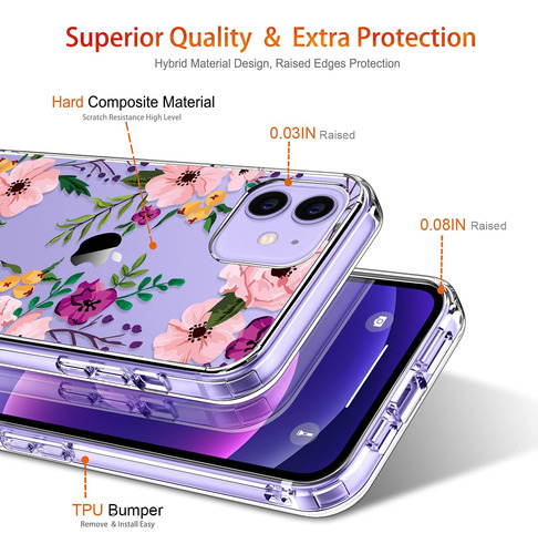 Giika Para iPhone 12 Mini Case Con Protector De Pantalla, Cl