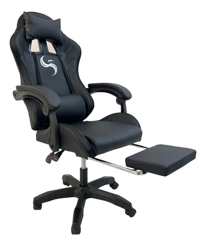 Silla de escritorio Silla Gamer Sigaerpo gamer ergonómica  negra con tapizado de cuero sintético